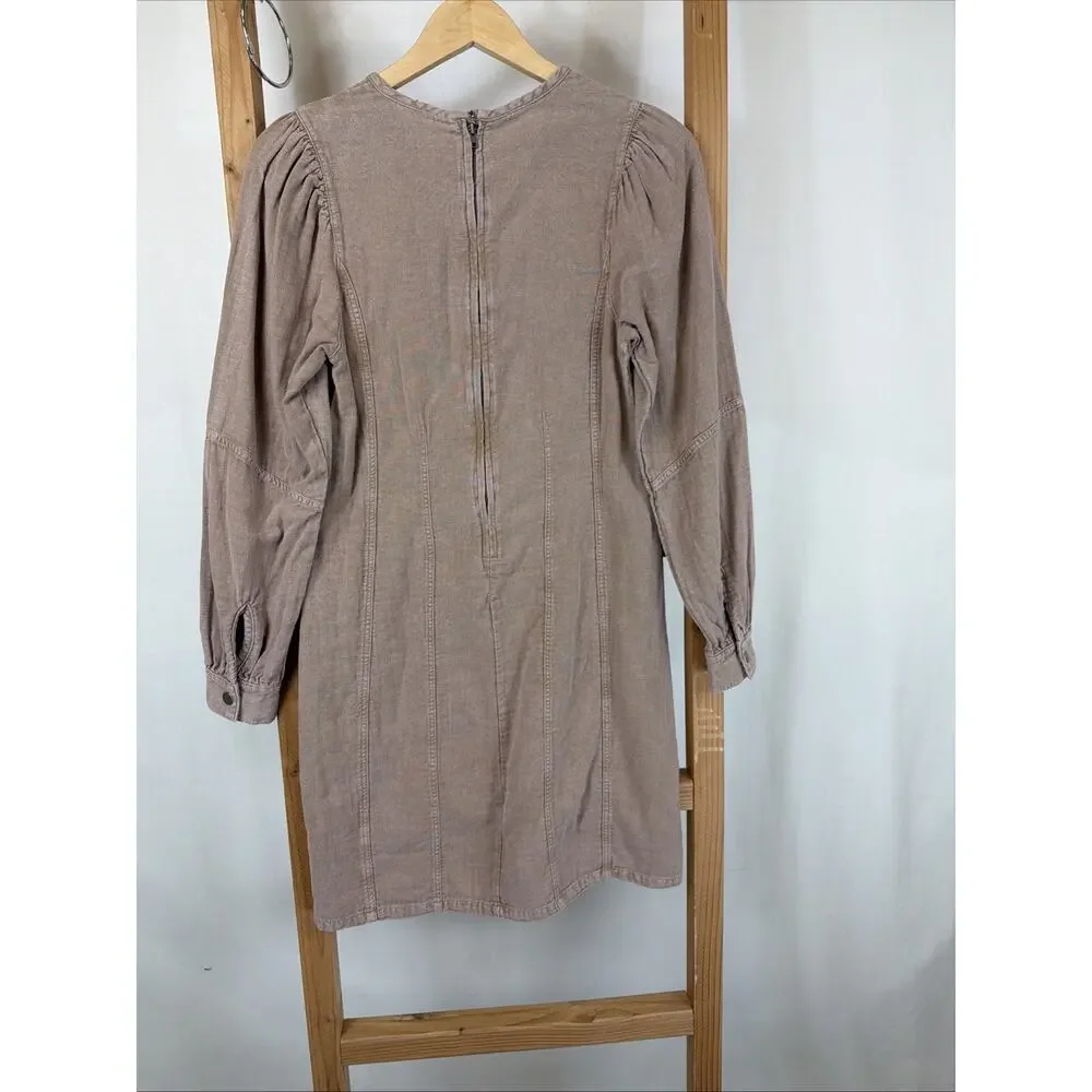 NWT Hello Nite Mauve Long Sleeve 100% Cotton Dress #1235 Size MEDIUM